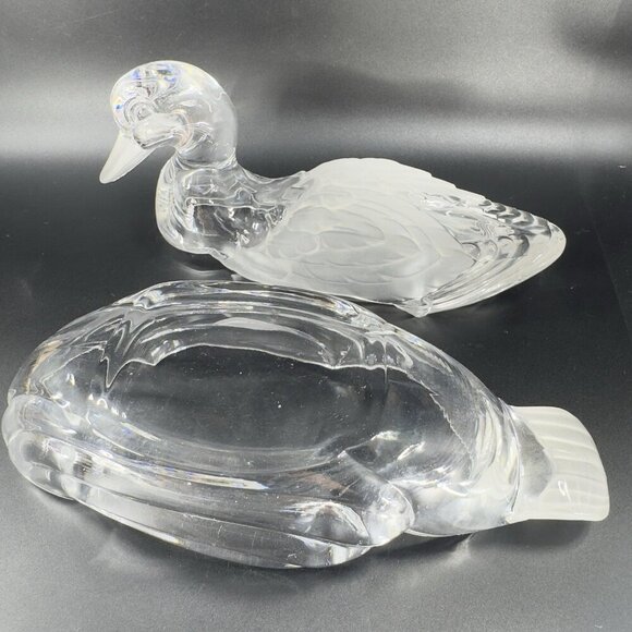 Shannon Crystal Duck Lidded Mallard Candy Dish Frosted Accents by Godinger Clear - Picture 12 of 16